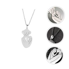 OATIPHO Charm Necklace Sterling Silver Mom Baby Necklace Fashion Clavicle Chain for Women Mother's Day Present