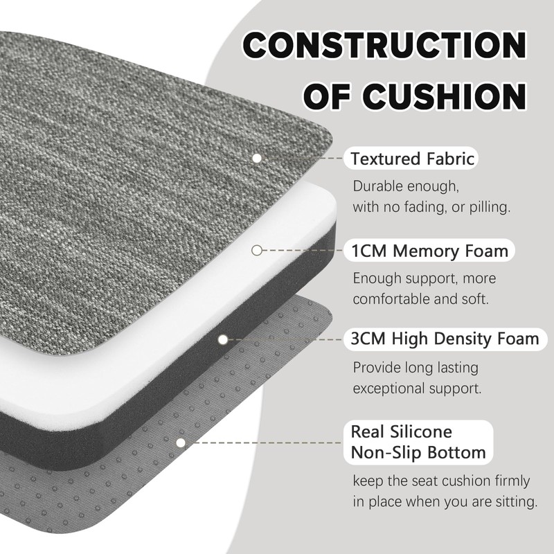 baibu Set of 4 Super Soft Metal Dining Chair Pads