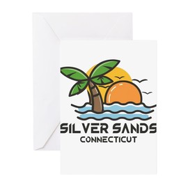 CafePress Connecticut Silver Sands State Park Greeting Cards Folded Greeting Cards (10-pack) Matte