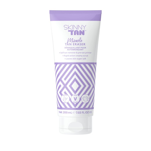 Skinny Tan Self-Tan Eraser - Manual and Chemical Exfoliation - Jelly-Like Texture - Removes Old Tan, Corrects Mistakes, and Exfoliates Skin - Brightens and Smoothes Your Epidermis - 7.03 oz Cream