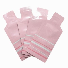 MITOB 100 Pack 2.36x4.7 inch Heat Seal Sample Mylar Packets for Portable Travel Toiletries Empty Disposable Liquid Shampoo Pouch Single Serving Coffee Powder Condiments Food Storage (Pink)