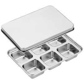 Alipis Stainless Steel Ice Cube Mold - 6 Slot Metal Ice Trays for Freezer, Space-Saving Cube Maker for Drinks, Fruit, Pudding, Home Use
