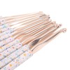 Crochet Hooks Aluminum Elegant Ergonomic Plastic Blue Flower Stamped Handle
