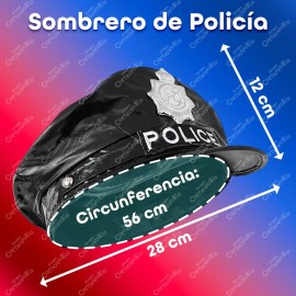 Gorro Sombrero de Capitan Gorra para Disfraz Policía Sexy Halloween para Adultos Unitalla GRUPO CARNAVALLIA