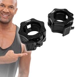 Miweba Sports Quick release fasteners for Olympia barbell 50/51 mm - dumbbell - dumbbells - barbells - dumbbell clasps - quick release for dumbbell bar - dumbbell clamps - universal (black)