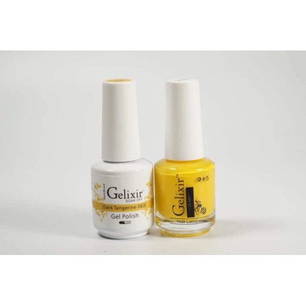 Gelixir Nail Polish Gel & Matching Lacquer Dark Tangerine 1