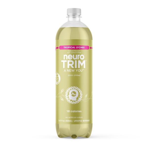 neuroTRIM | Tropical Lychee | Functional Beverage for Appetite Control, Non-Carbonated, Low Sugar, Low Calorie; 16.9 Fl Oz (Pack of 12)