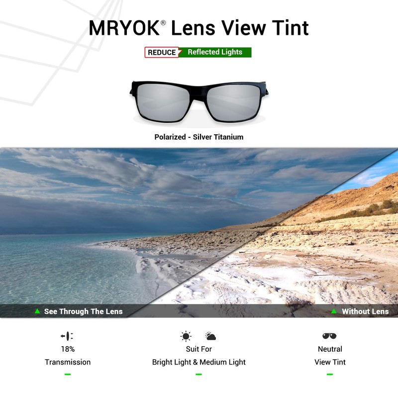 Mryok Replacement Lenses for Oakley Holbrook Metal - Options, Silver
