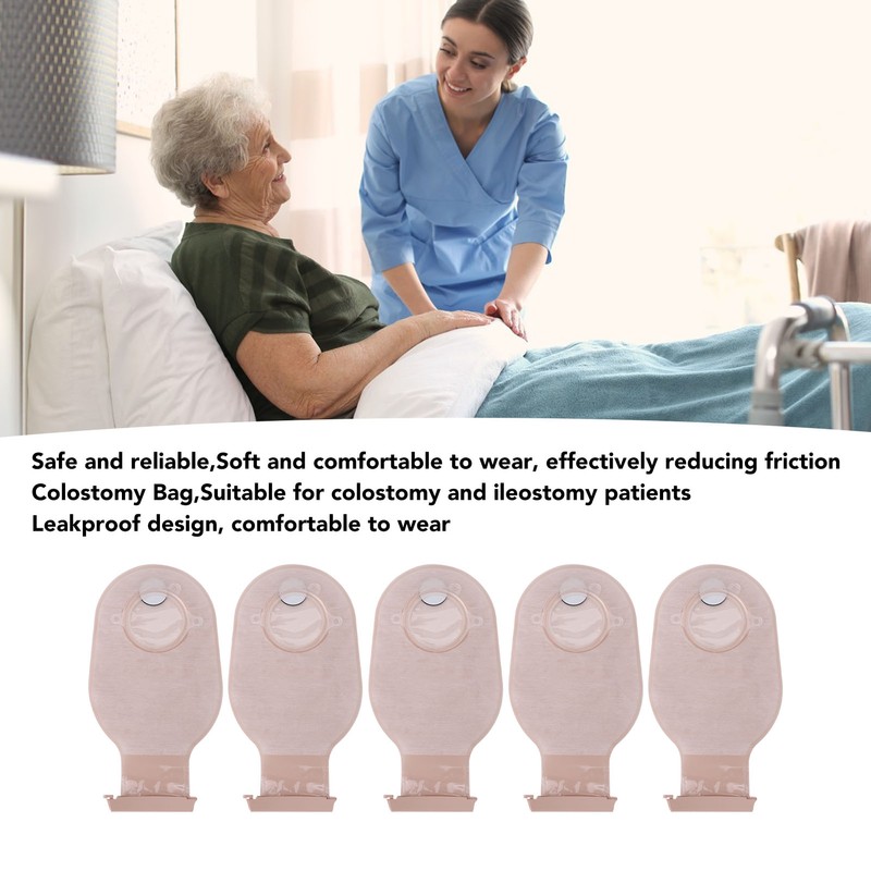 5PCS Colostomy Bags PE Leakproof Ostomy Pouch Ostomy Supplies for