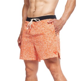 YOGA CROW 5" Men's Yoga Shorts – Mens Athletic Shorts with Zipper Pockets, Breathable Liner, Mens Running Shorts, Hot Yoga - Desert Orange/MD