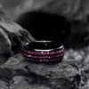 Holizaly 8mm Black Men's Tungsten Wedding Ring Cosmic Elements Polished