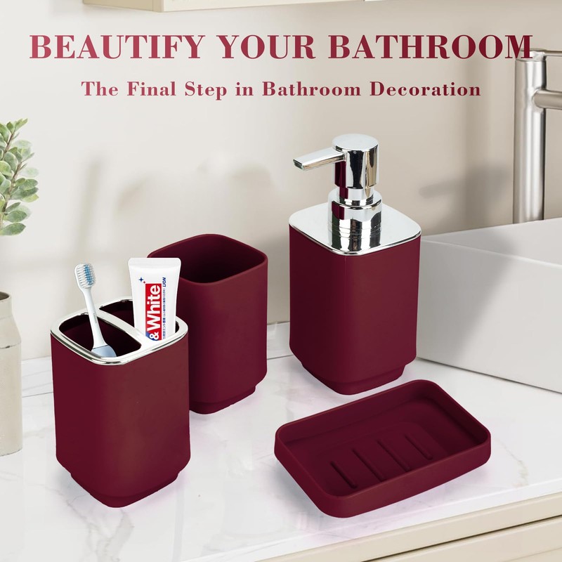 4Pack Bathroom Accessories Set, Bohemian Bathroom Sink Set, Contain Soap