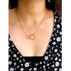 Kritz Women's Necklace Circle Pendant with 2 Rings Gold or