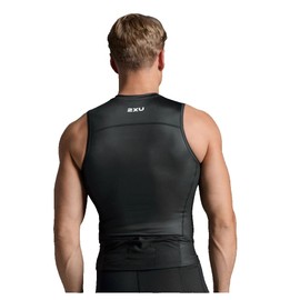 2XU Men's Core Tri Tank (US, Alpha, Medium, Regular, Regular, Standard, Black/White)
