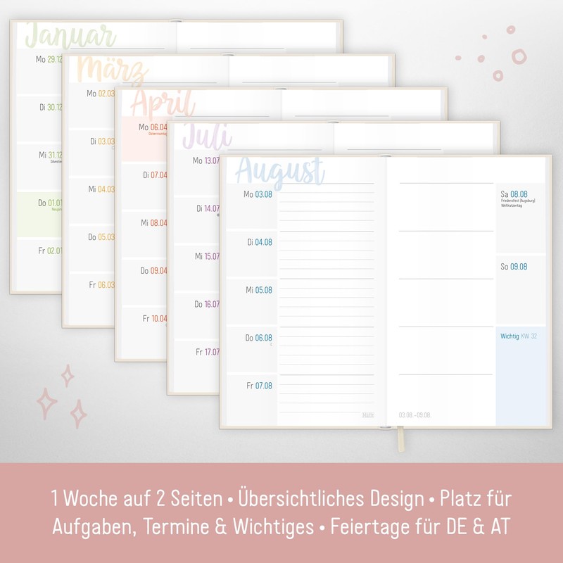 Häfft - Timer A6 Slim 2025/2026 "Dainty Flower" Student Calendar