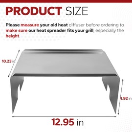 BCA012 Heat Baffle Diffuser for Pit Boss Pellet Grill - Heavy Duty Drip Pan Heat Baffle Grill Parts Fits for Traeger, Camp Chef Pellet Smoker (Stainless Steel