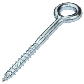 AERZETIX - C58287 - Set of 2 screw hooks eyelet ring diameter 12 x 120 mm for pipe frameworks - wood net - wall mounting - made of steel - colour silver