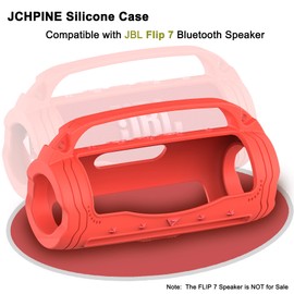 Silicone Cover Case for JBL Flip 7 Portable Bluetooth Speaker, Accessories for JBL Flip 7 Bold Pro AI Sound Bluetooth Speaker Protective Case with Silicone Handle (Red)