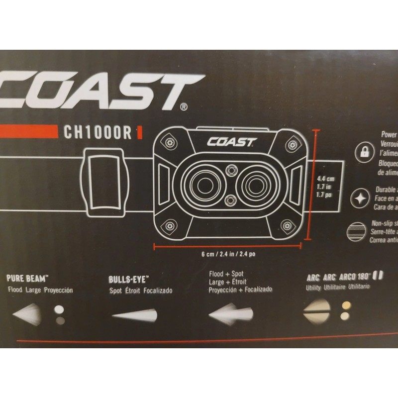 Coast "3-PACK" 1000-Lumen Headlamp Rechargeable Dual Power WATER PROOF IPX7