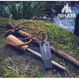 From VS Soul, NHAM Extra Thick Fire Starter, Large Size, Ferrocerium, Metal Matches, Flint Stone, Camping, BBQ, Fire Starter, Ignition, Black