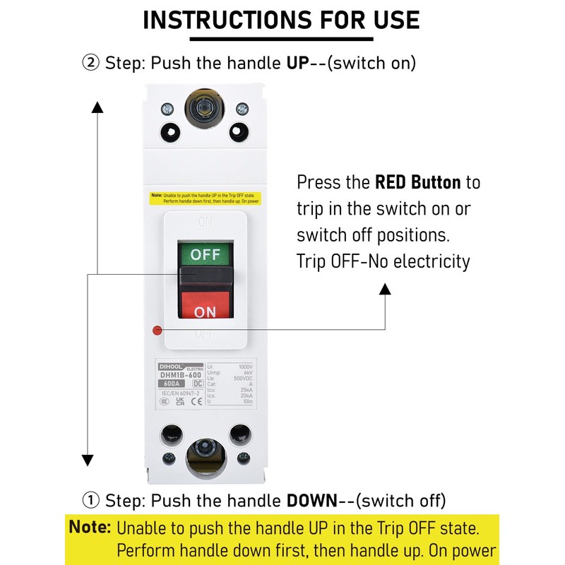 DIHOOL 600 Amp DC Circuit Breaker, Battery Disconnect Switch for