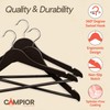 Brown Wooden Hangers 60 Pack – Heavy-Duty with 360° Swivel