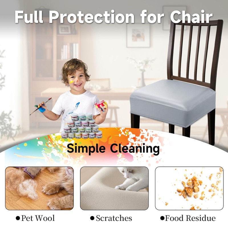 Leather Seat Covers Dining Chairs Waterproof Kitchen Chair Seat Covers