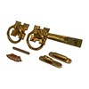 Solid Brass Ring Gate Latch Pull Twist Elegant Design 7.25"