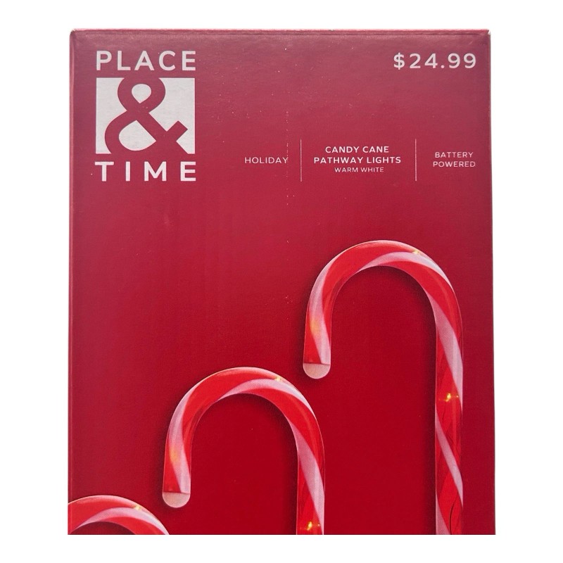 Place & Time NEW Pathway Candy Canes Outside Lights Battery