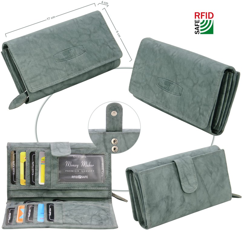 Money Maker Women's Leather Wallet - Large Purse for Women