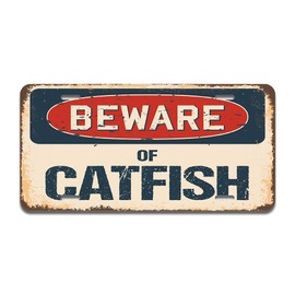 SignMission Beware of Catfish Aluminum License Plate | License Plate 12" X 6" Fits Any Car, Truck, SUV, RV, or Trailer | Made in The USA
