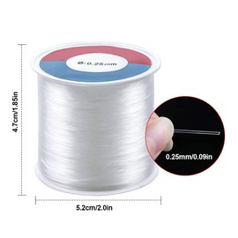 Jinlaili 500m/Roll 0.25mm Clear Nylon Wire,Fishing Wire,Clear Wire for Hanging Ornaments, Jewellery Making and Sew Hobby, Transparent Beading Thread Non-Stretchy Beading Threads