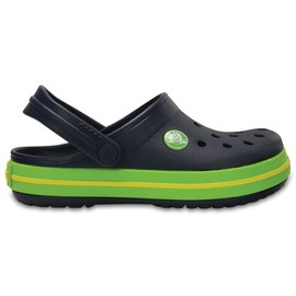 Crocs Unisex Kids Crocband Clog, Navy/Volt Green, C5 US