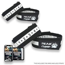 BEAR GRIP Trainingsbänder zur Durchblutungsrestriktion (Schwarz/Weiß, Arme und Beine (Bündel))