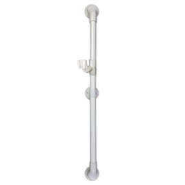 MedGear A-0163E 36 in Wall-Mount Assisting Grab Bar, White & Includes Clip-On Shower Head Holder