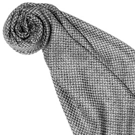 Lorenzo Cana Scarf 100% Cashmere Fluffy Lightweight Cashmere Scarf Winter Scarf Natural Fibre Herringbone Pattern Men's Scarf Grey 7859411, Herringbone grey/white