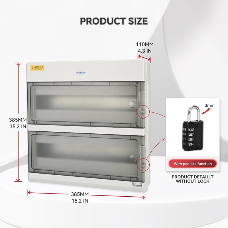 Mollom 36 Way Power Distribution Box with Bus Bars and