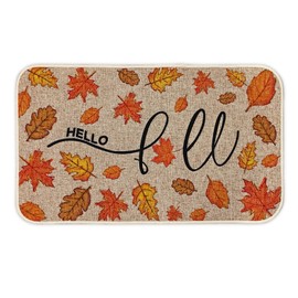 FUIPET Fall Door Mat, Fall Outdoor Rug for Front Door, Autumn Decor for Home 17x29 Inch