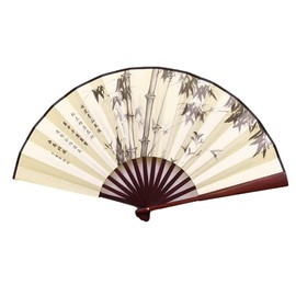 Abanico de Mano Grande Chino Plegable Genuino De Bambú Tradicional Japonés Vintage Elegante Regalo Mujer