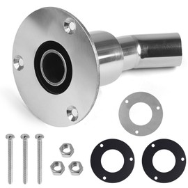 EXLECO Diesel Auxiliary Heater Pipe Exhaust for 24 mm Exhaust Hose, Through Hull Exhaust Skin Adjustment, Stainless Steel 316 Ship Exhaust Pipe Exhaust, Diesel Heating Accessories for Truck, Boat, Car