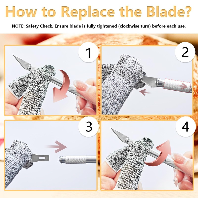 Premium Bread Lame Scoring Tool Kit,11 Blades,Stainless Steel Handle,Safety Cover