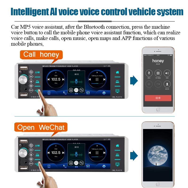 1DIN 5.1 inch Touch Screen Car Radio 5188 MP5 Player