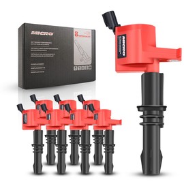 Micro Set of 8 High Performance RED Ignition Coils & Iridium Spark Plug Replacement for Ford F150 Expedition F250 Compatible with Lincoln Mark LT Navigator 5.4L V8 C1541 DG511 SP546