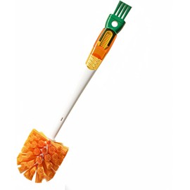 THJOPOKEEL Cepillo Multifuncional 5 en 1 para Limpieza de Botellas, Biberones y Popotes - Incluye Cepillo para Leche y Paja(Naranja)