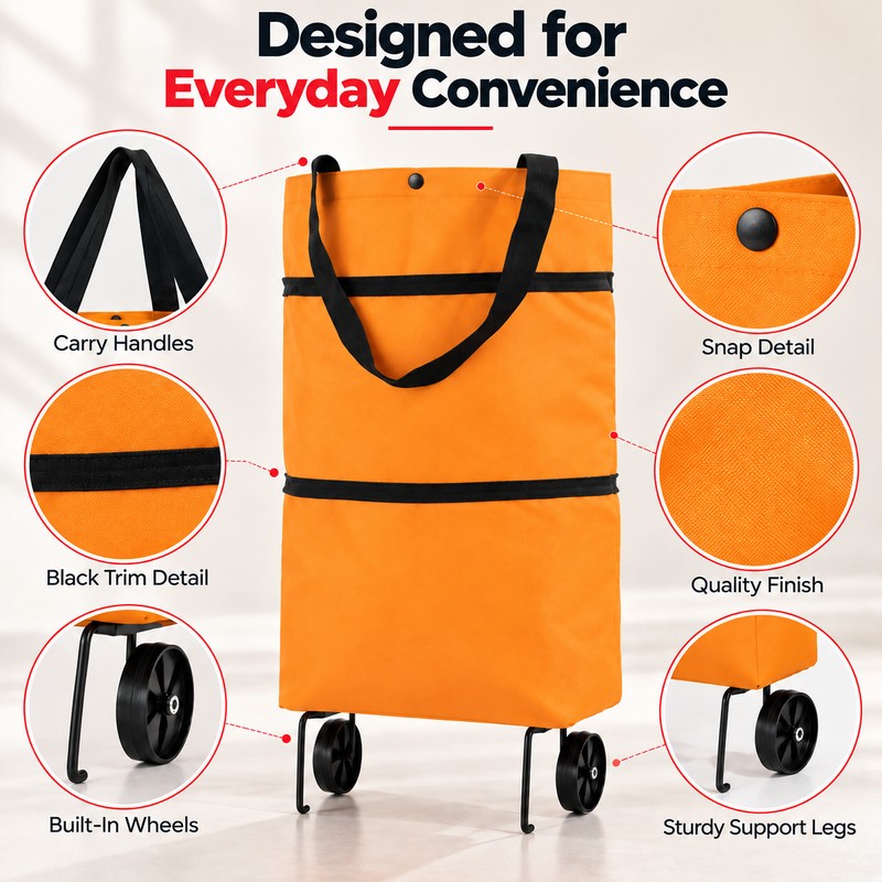 Foldable Shopping Bag for Grocery Runs – Large-Capacity Polyester Tote