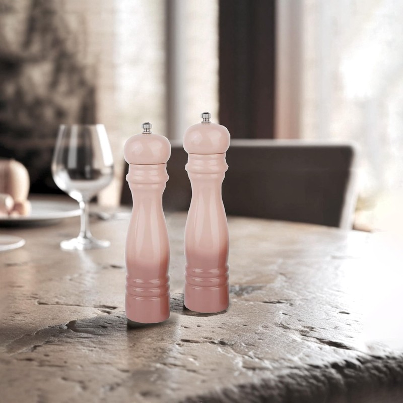 Salt and Pepper Grinder Set, 8 Inch, Pink/Grey Gradient Classical
