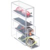 InterDesign Clarity 4 Drawer Flip Tower Jewelry Box, Clear