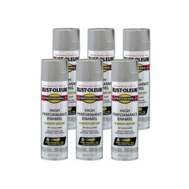 Rust-Oleum 7581838-6PK Professional High Performance Enamel Spray Paint, 15 oz, Gloss Light Machine Gray, 6 Pack