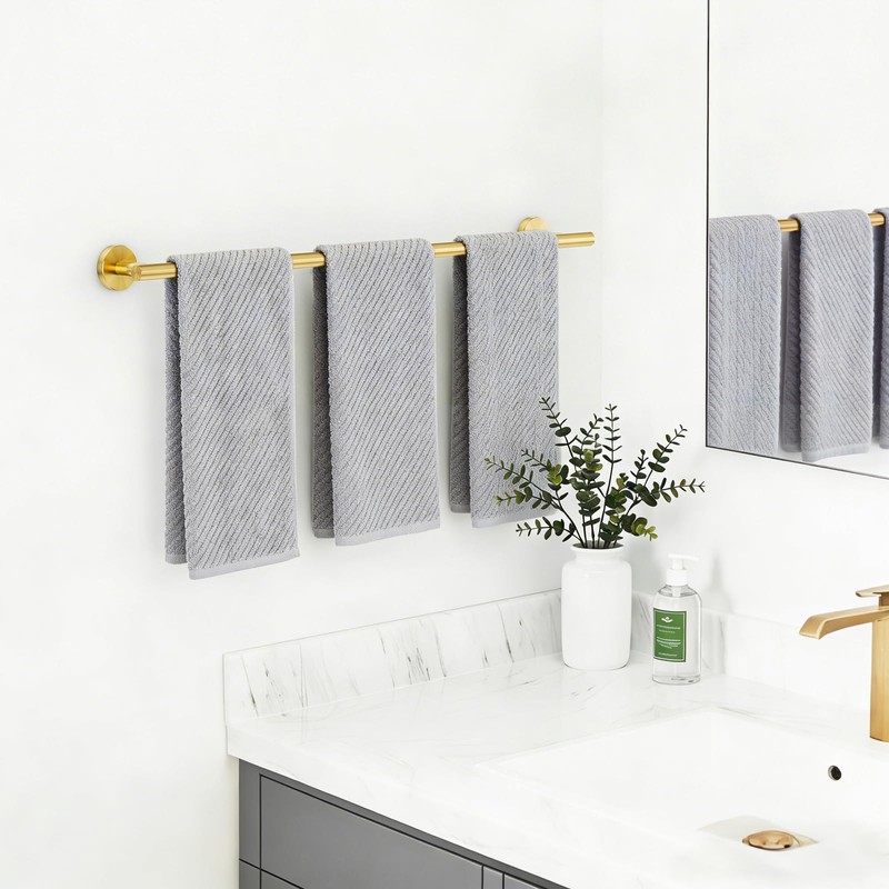 Brushed Gold Towel Bar, 30 Inch Towel Rack for Bathroom