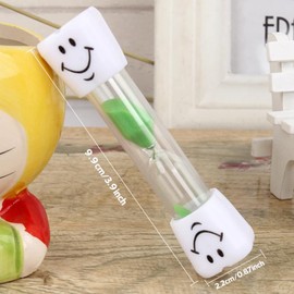 4 Pieces 3 Minute Toothbrush Sand Timer for Kids, Assorted Colors Tooth Shape Timers Plastic Hourglass for Proper Tooth Brushing Boys Girls Oral Care